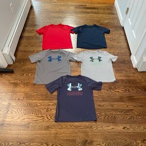 Under Armour Kids' Red, Navy, and Gray Tees in Large